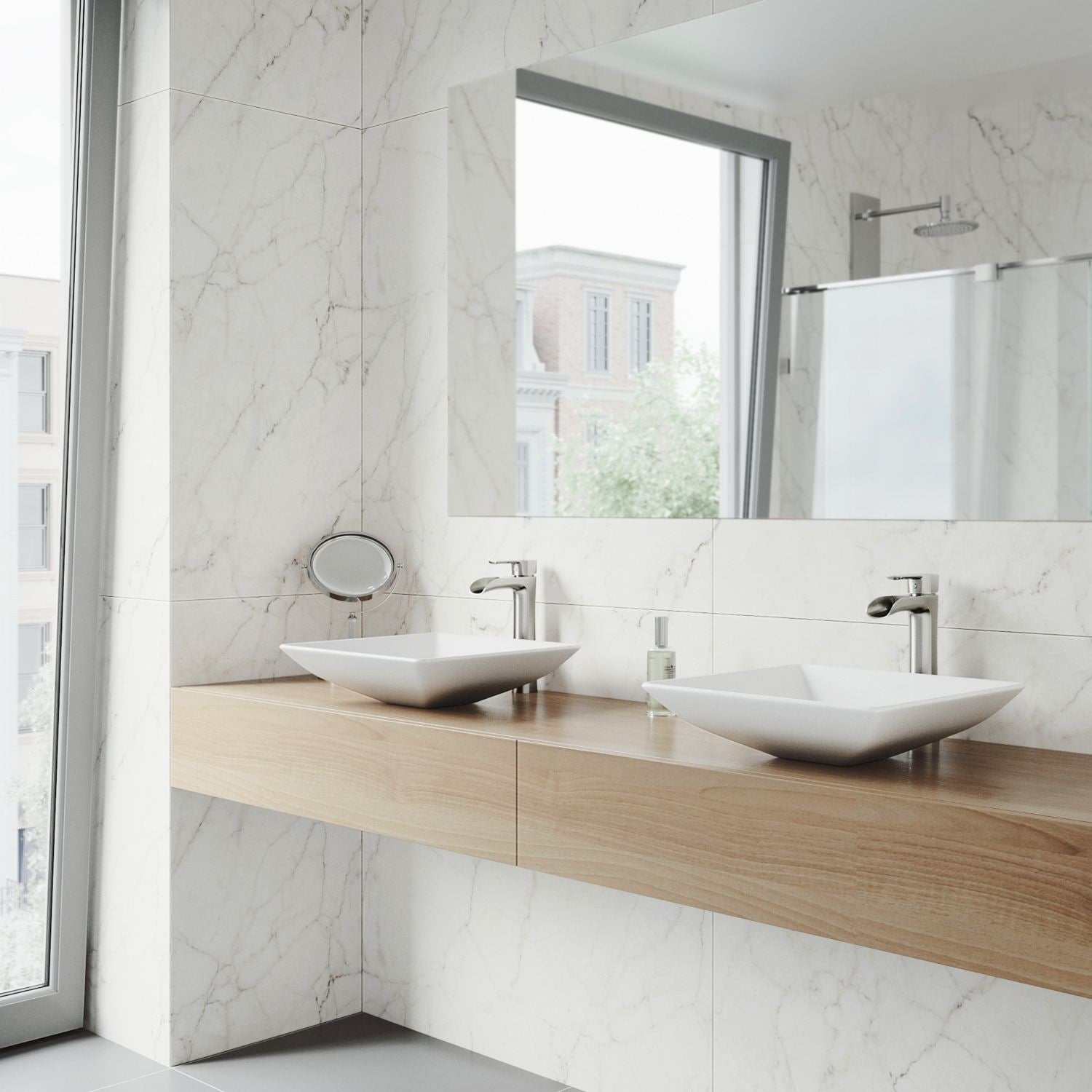 Hibiscus Matte Stone Round Vessel Bathroom Sink/Basin, Above-Counter Installation, White Q1J0 - product image 7