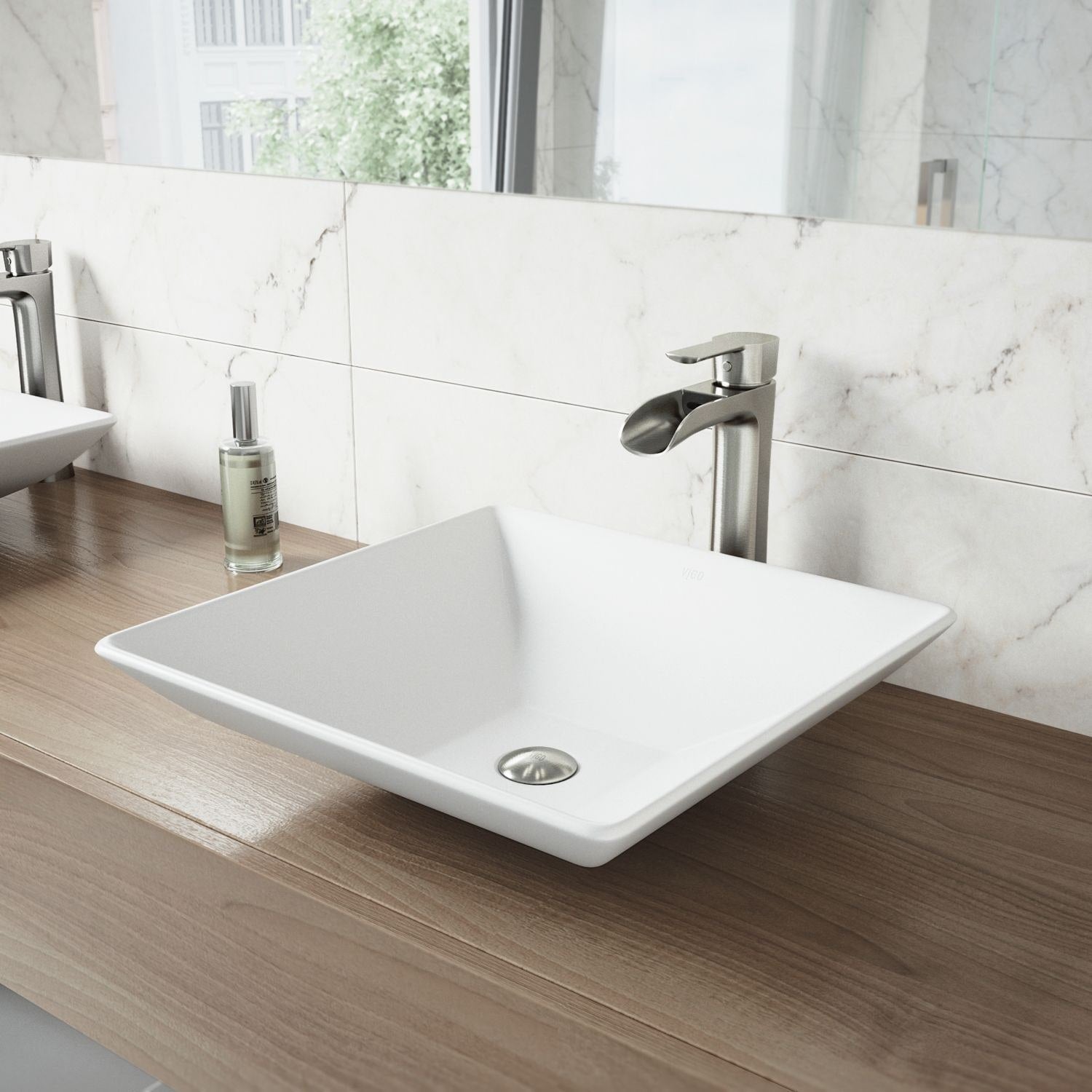 Hibiscus Matte Stone Round Vessel Bathroom Sink/Basin, Above-Counter Installation, White Q1J0 - product image 8