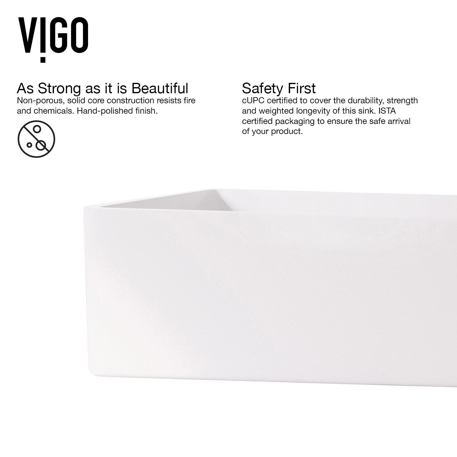Magnolia MatteStone White Bathroom Sink/Basin Set with Matte Gold Duris Faucet and Rectangular Composite Vessel P6F2 - product image 5