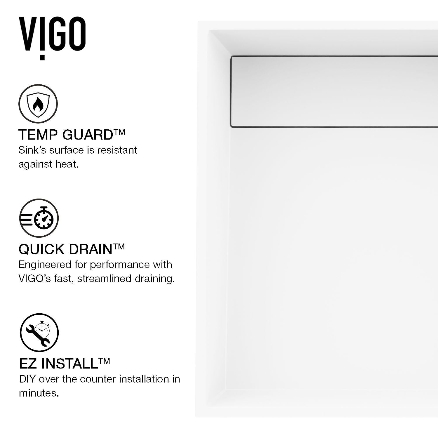 Montauk MatteStone 15x15-in Deep White Bathroom Sink/Basin with Rectangular Vessel M6B3 - product image 4