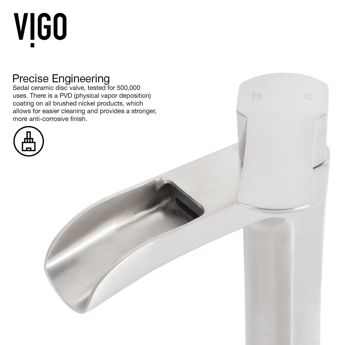 Niko Single Handle Vessel Sink Bathroom Faucet with Deck Plate, Brushed Nickel K0Y5 - product image 5
