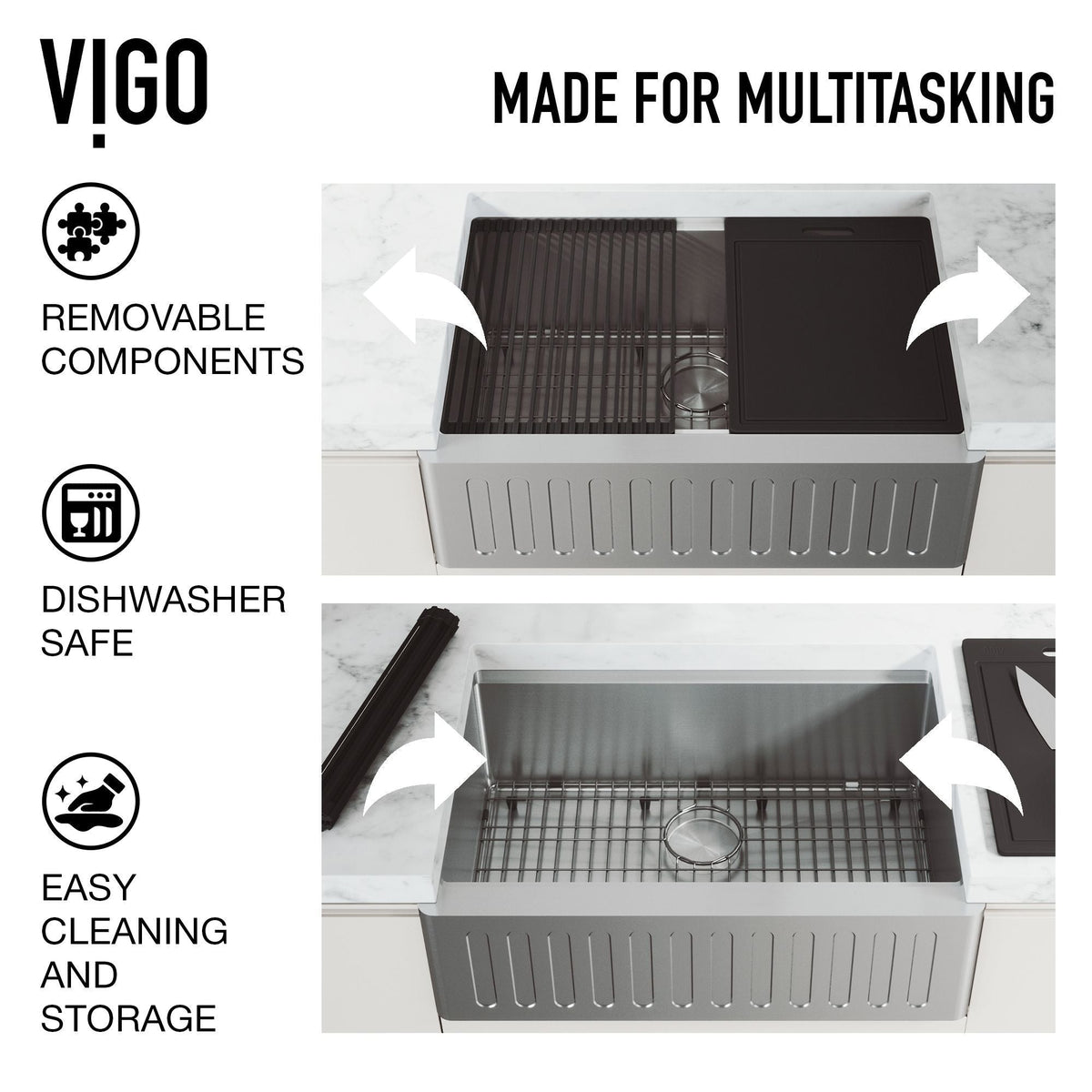 Oxford Single Farmhouse Kitchen Sink, 36-in x 21-in L8X5 - product image 6
