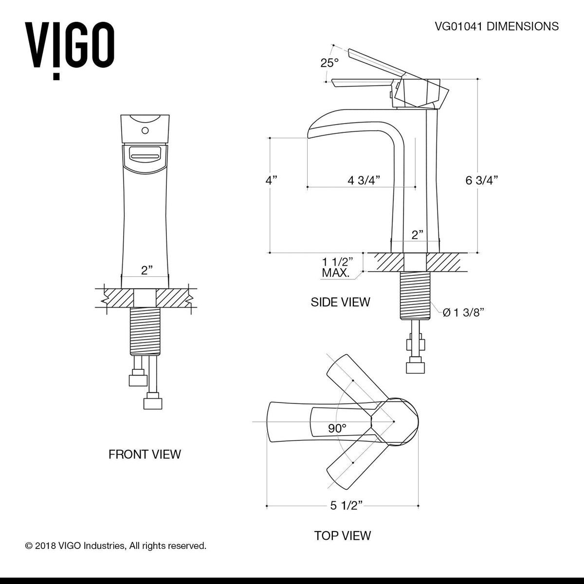 Paloma Single Handle Single Hole Bathroom Sink Faucet, WaterSense Certified, Chrome U6V3 - product image 4