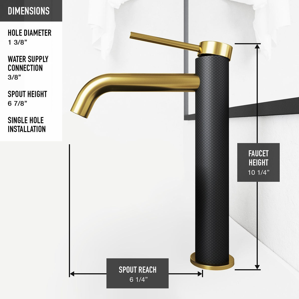 Roma MatteShell Matte Black Bathroom Sink/Basin Set with Lexington Faucet and Glass Square Vessel S4M1 - product image 3