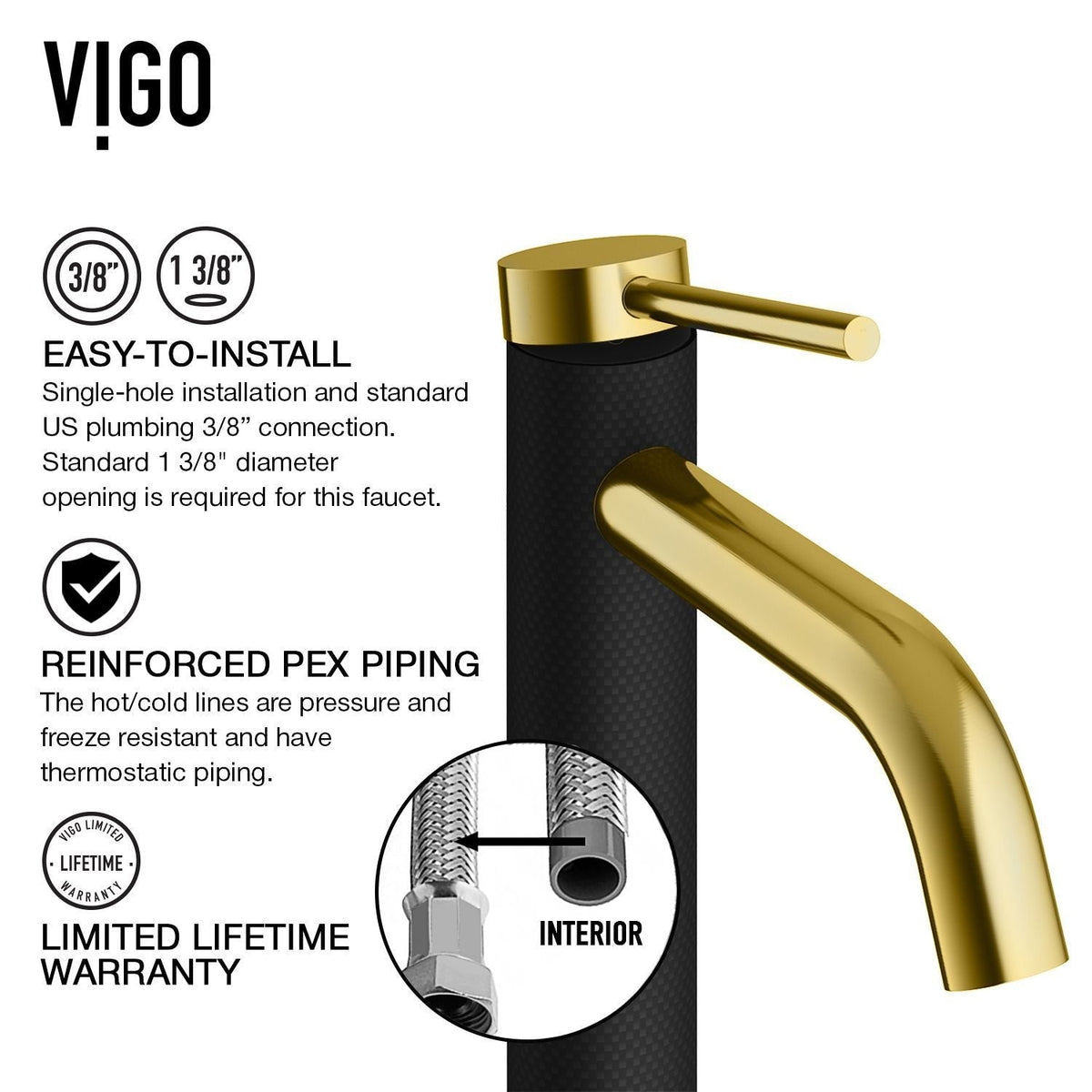 Sottile MatteShell Matte Black Bathroom Sink/Basin Set with Lexington Faucet and Glass Rectangular Vessel R1O9 - product image 6