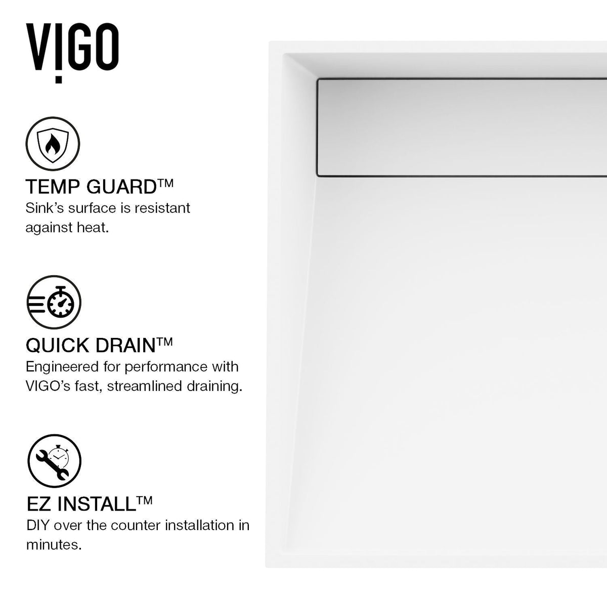Starr Modern MatteStone 23x15-in Deep White Bathroom Sink/Basin with Rectangular Vessel Z0C2 - product image 4