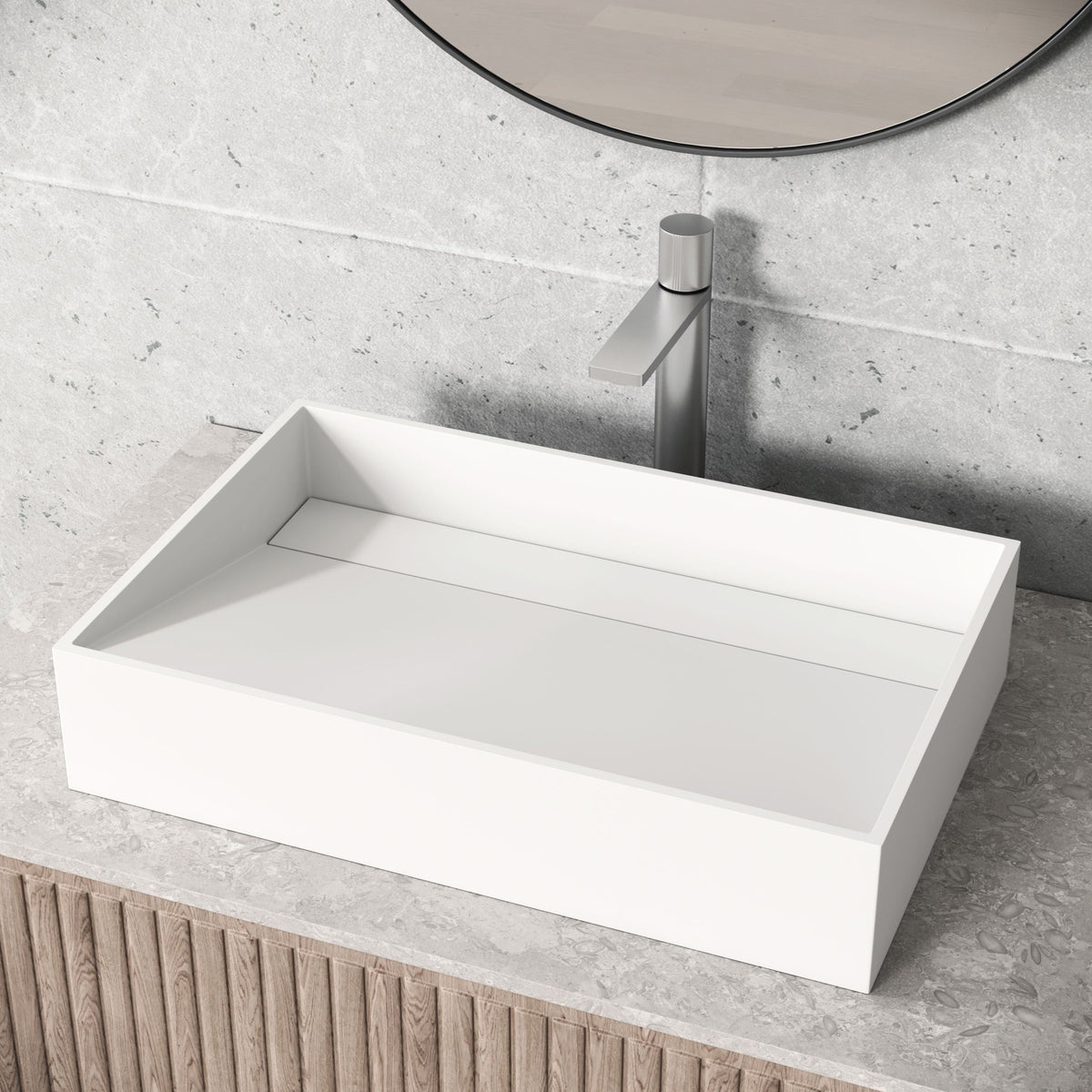 Starr Modern MatteStone 23x15-in Deep White Bathroom Sink/Basin with Rectangular Vessel Z0C2 - product image 6