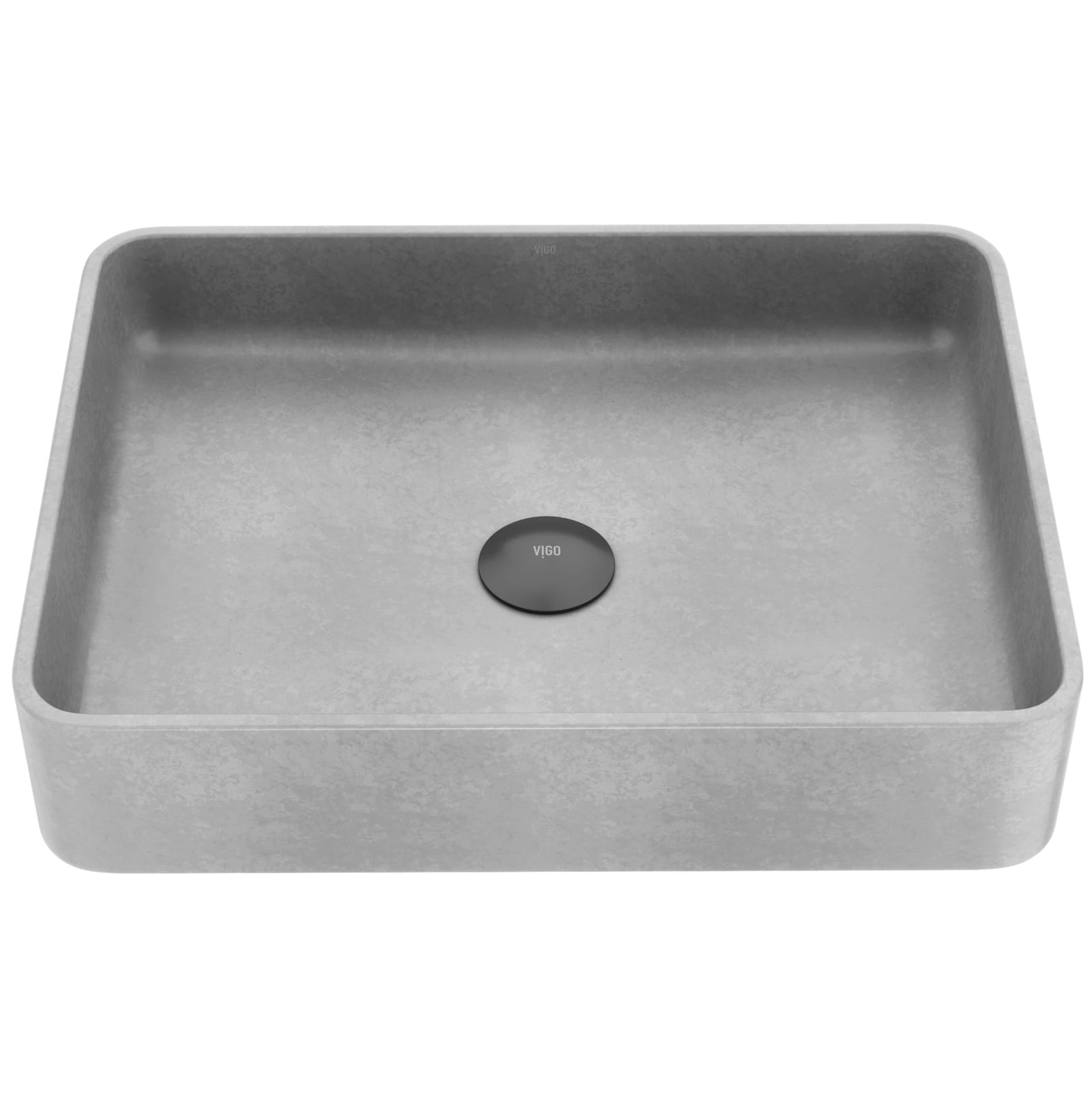 Tarragona Gothic ConcretoStone 19x14-in Deep Grey Bathroom Sink/Basin with Rectangular Vessel B8T3 - product image 1