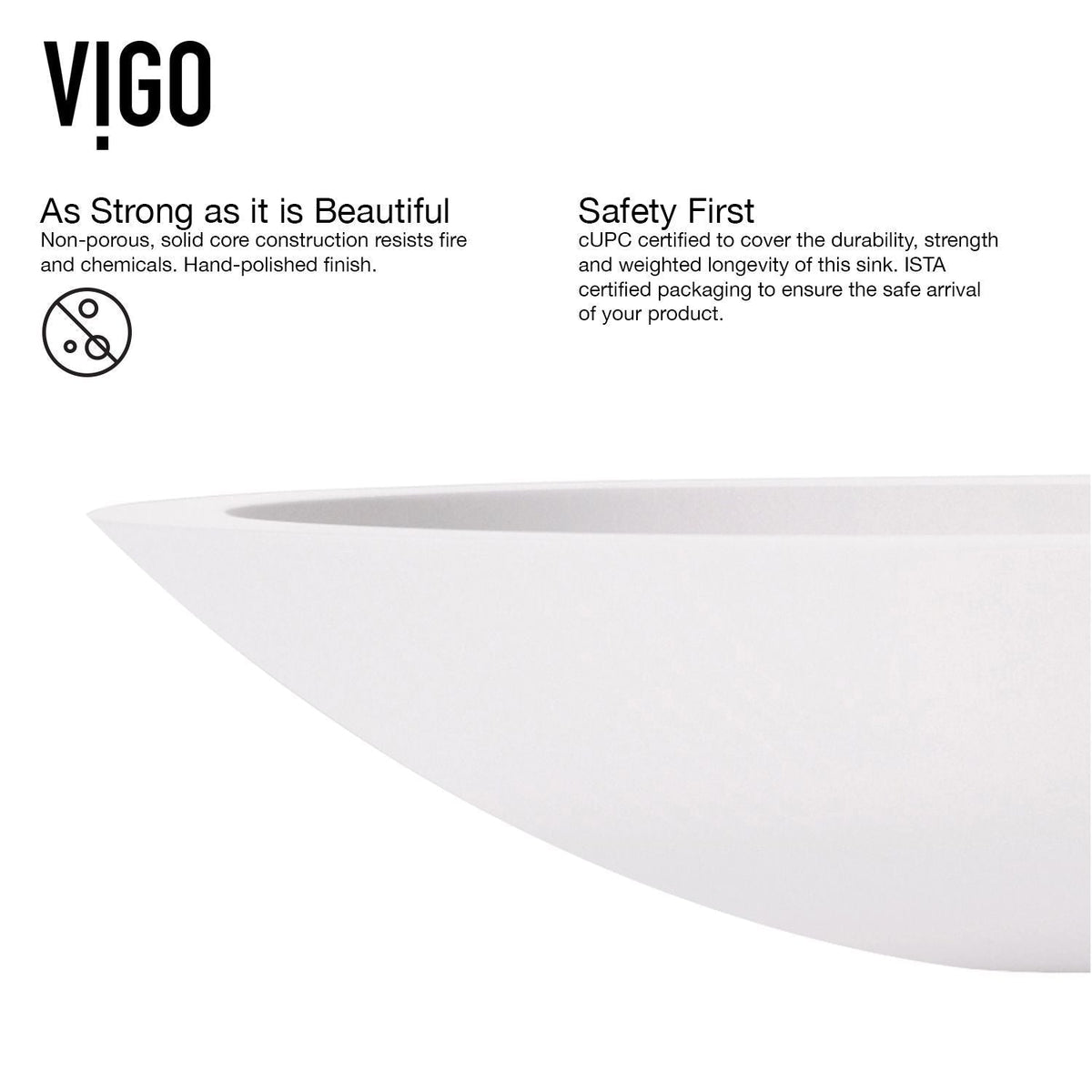 Wisteria MatteStone White Bathroom Sink/Basin Set with Apollo Faucet and Oval Composite Vessel X5R0 - product image 5