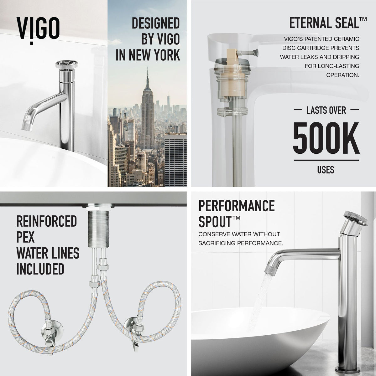 Wisteria MatteStone White Bathroom Sink/Basin Set with Cass Faucet and Oval Composite Vessel K0L2 - product image 3