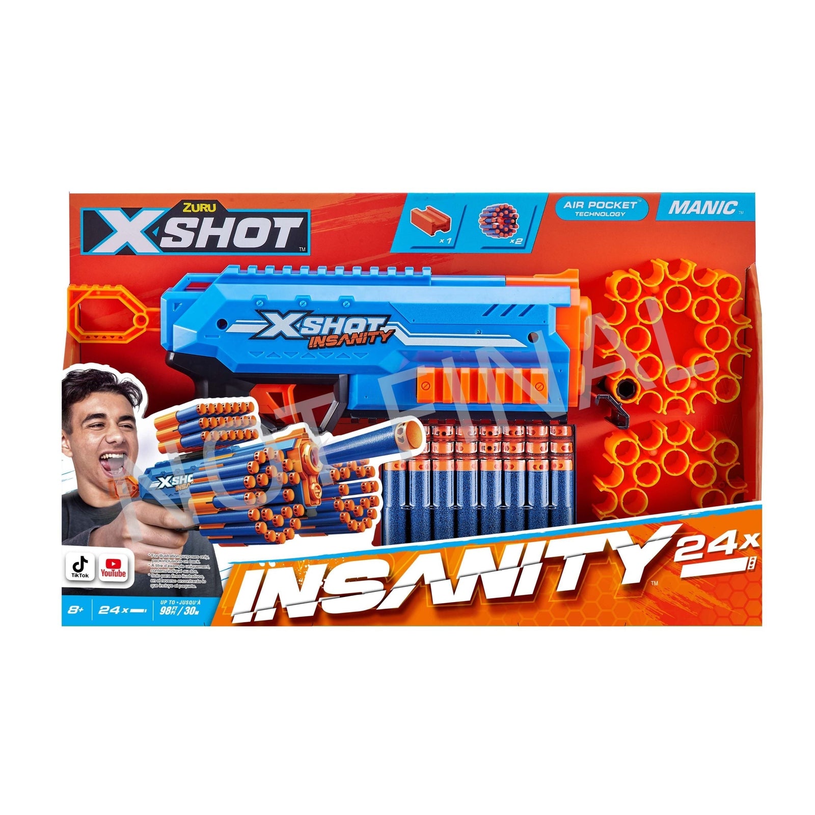 Insanity S1 Maniac Dart Pistol with Accessories, 36-Darts, Ages 8+ D3A0 - product image 3