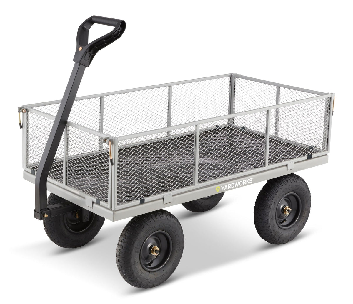 Steel Tray 4-Wheel Mesh Garden/Yard Cart with Removable Sides, 1200-lb E5W8 - product image 1