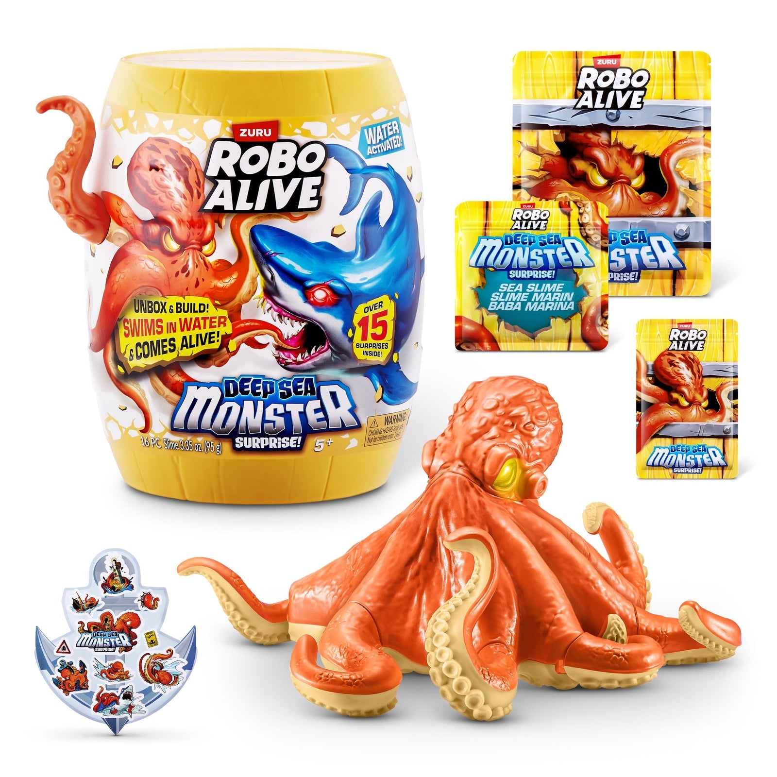 Robo Alive Deep Sea Monster Surprise Unboxing Playset Capsule for Ages 5+ M8B7 - product image 1