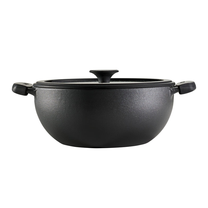 4.8 Qt Utsava Pre-Seasoned Cast Iron Kadai with Lid R2V2