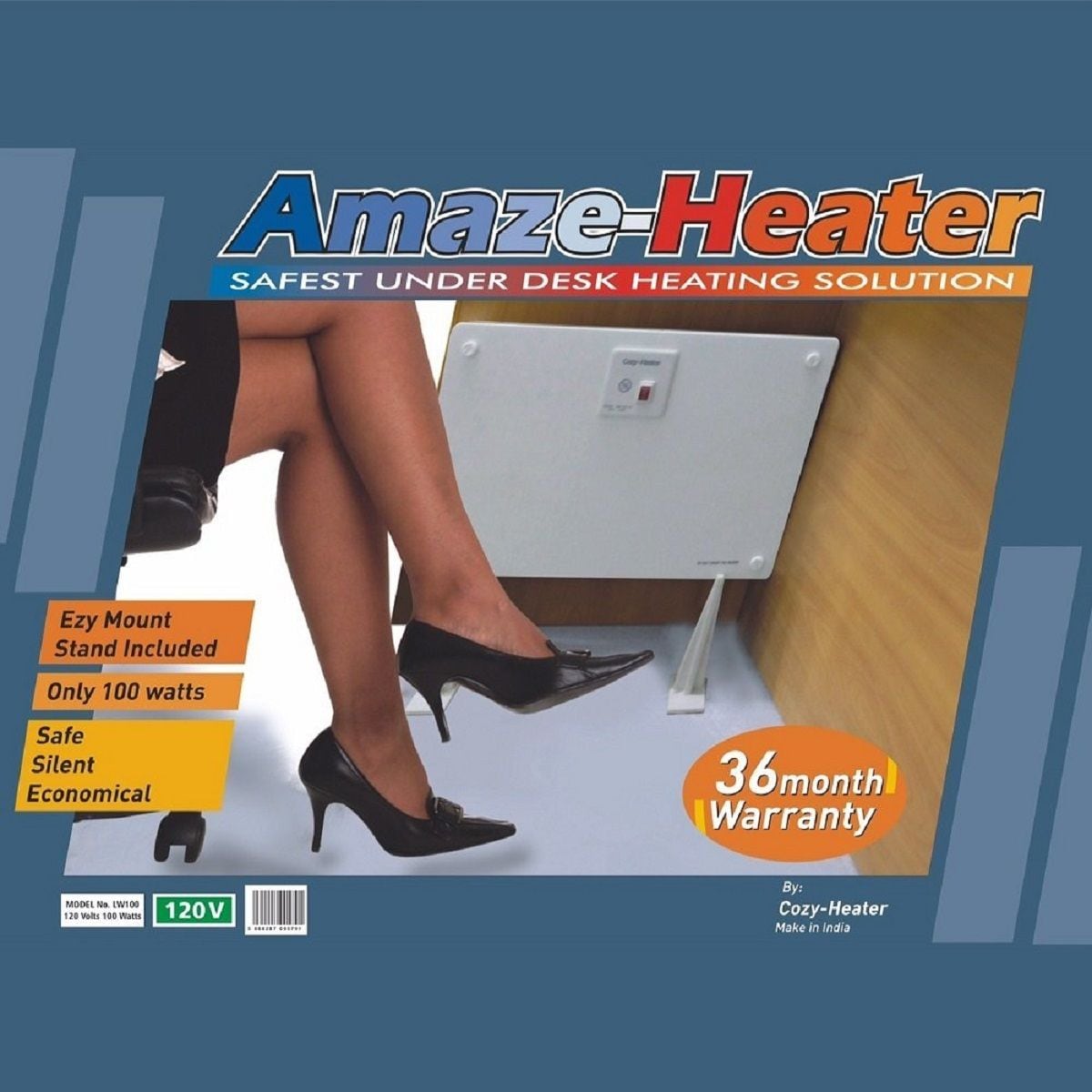 Heater Ceramic Under the Desk Space Heater with Ezymount Stands, 100W, White M5E6 - product image 6