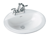Colony Oval 4-in Center Drop-In Bathroom Sink/Basin, White 20.5x17.5-in C9E2 - product image 2