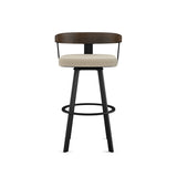 Lars Wood Swivel Bar Stool with Backrest, Black Frame, 30-in N2K1 - product image 1