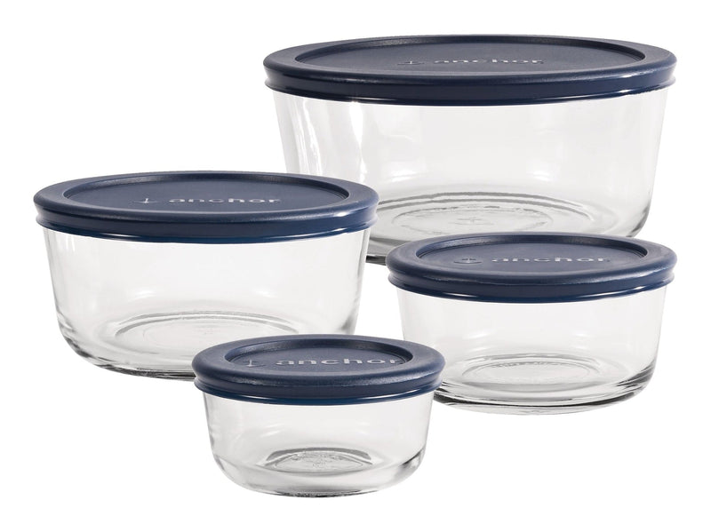 Glass Storage Container Set with Lids, Assorted Sizes, 4 Count Q9K9