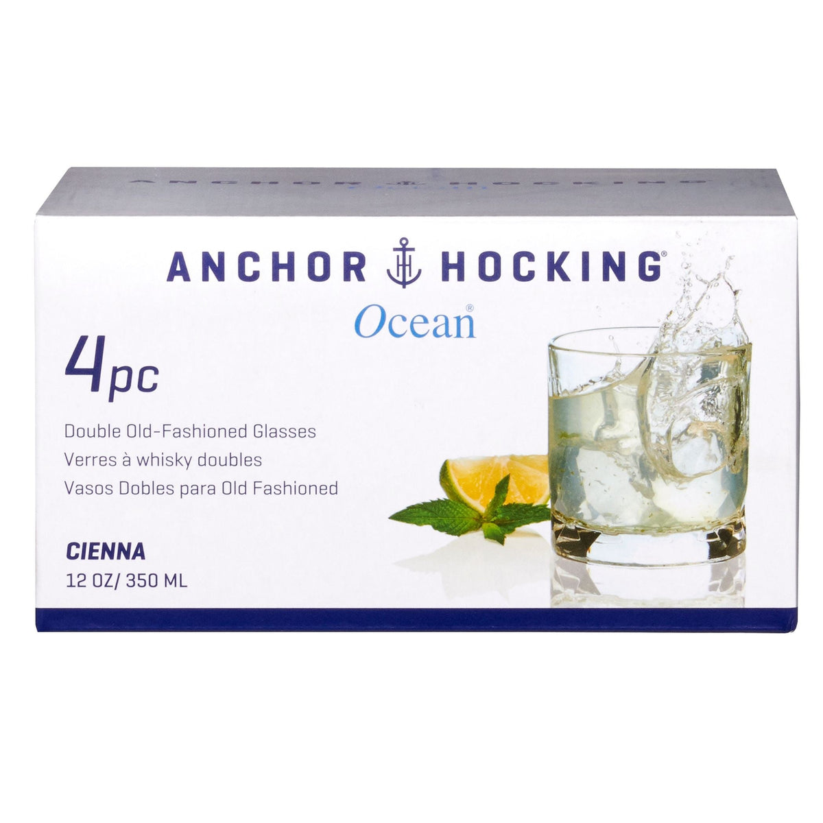 Ocean Cienna Rocks Glasses Set, 12-oz, 4-pk Y7J9 - product image 1