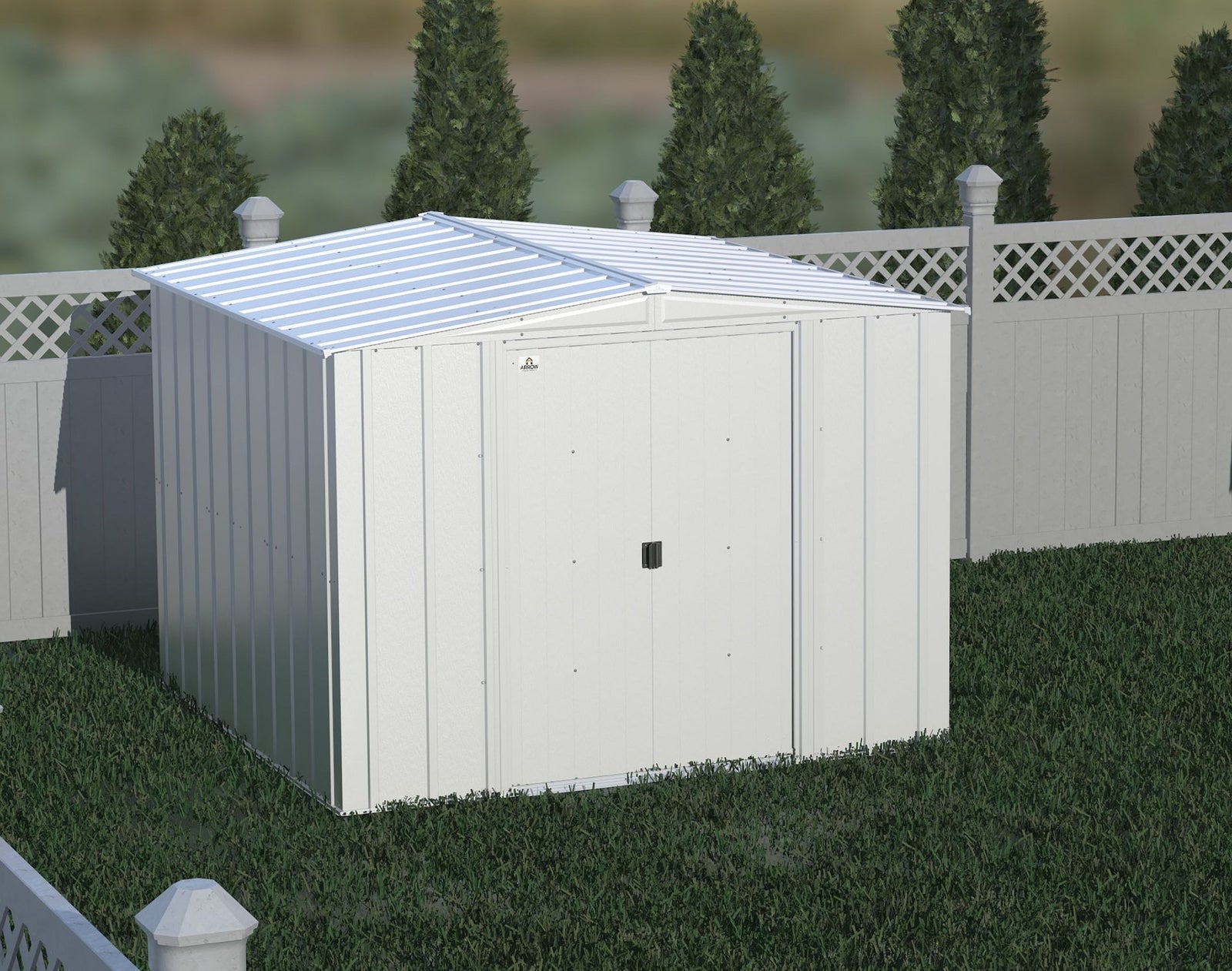 Classic Galvanized Steel Storage Shed, Flute Grey, 8-ft x 8-ft O9E8 - product image 8