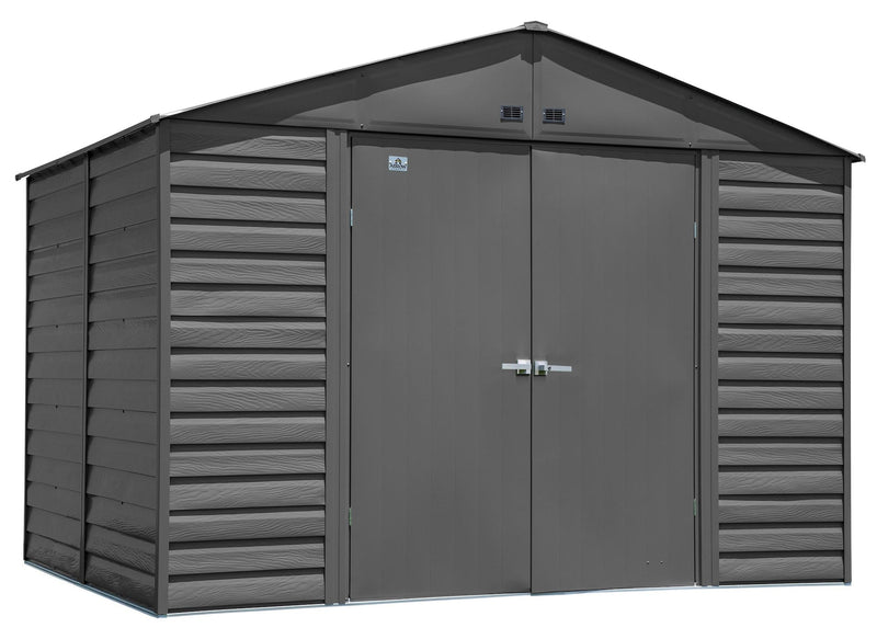 Select Galvanized Steel Storage Shed, Charcoal, 10-ft x 8-ft W9J0