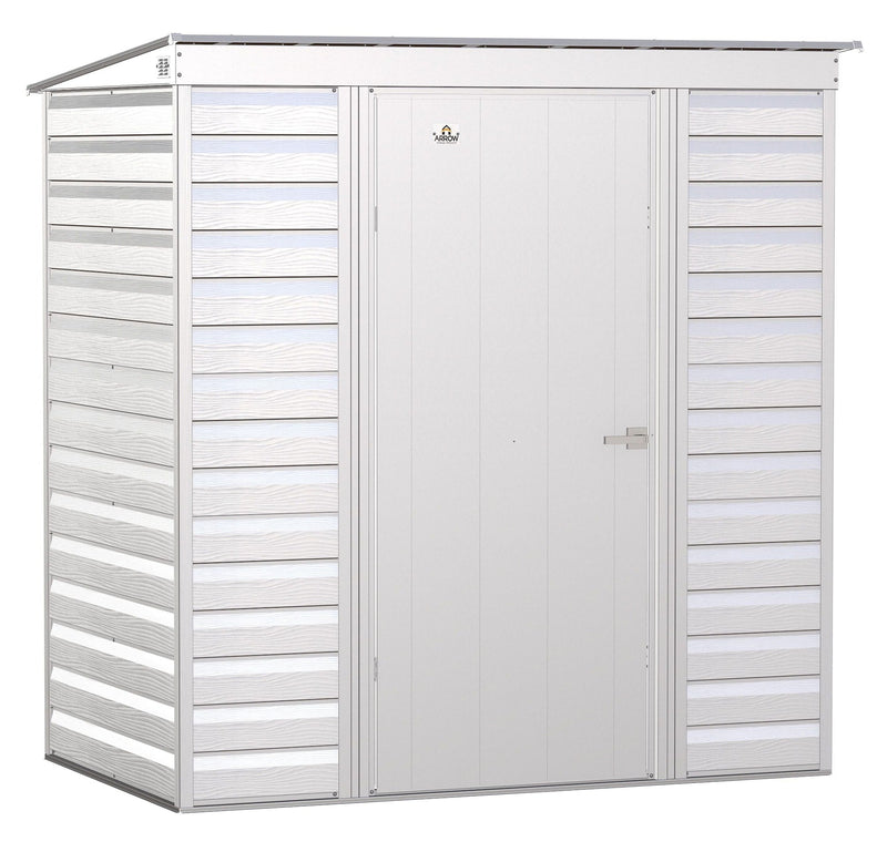 Select Galvanized Steel Storage Shed, Flute Grey, 6-ft x 4-ft E1I0