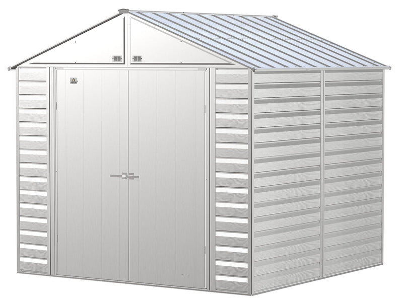 Select Galvanized Steel Storage Shed, Flute Grey, 8-ft x 8-ft B6F2