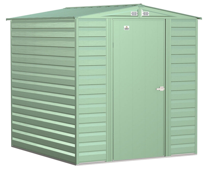 Select Galvanized Steel Storage Shed, Sage Green, 6-ft x 7-ft L9Y6