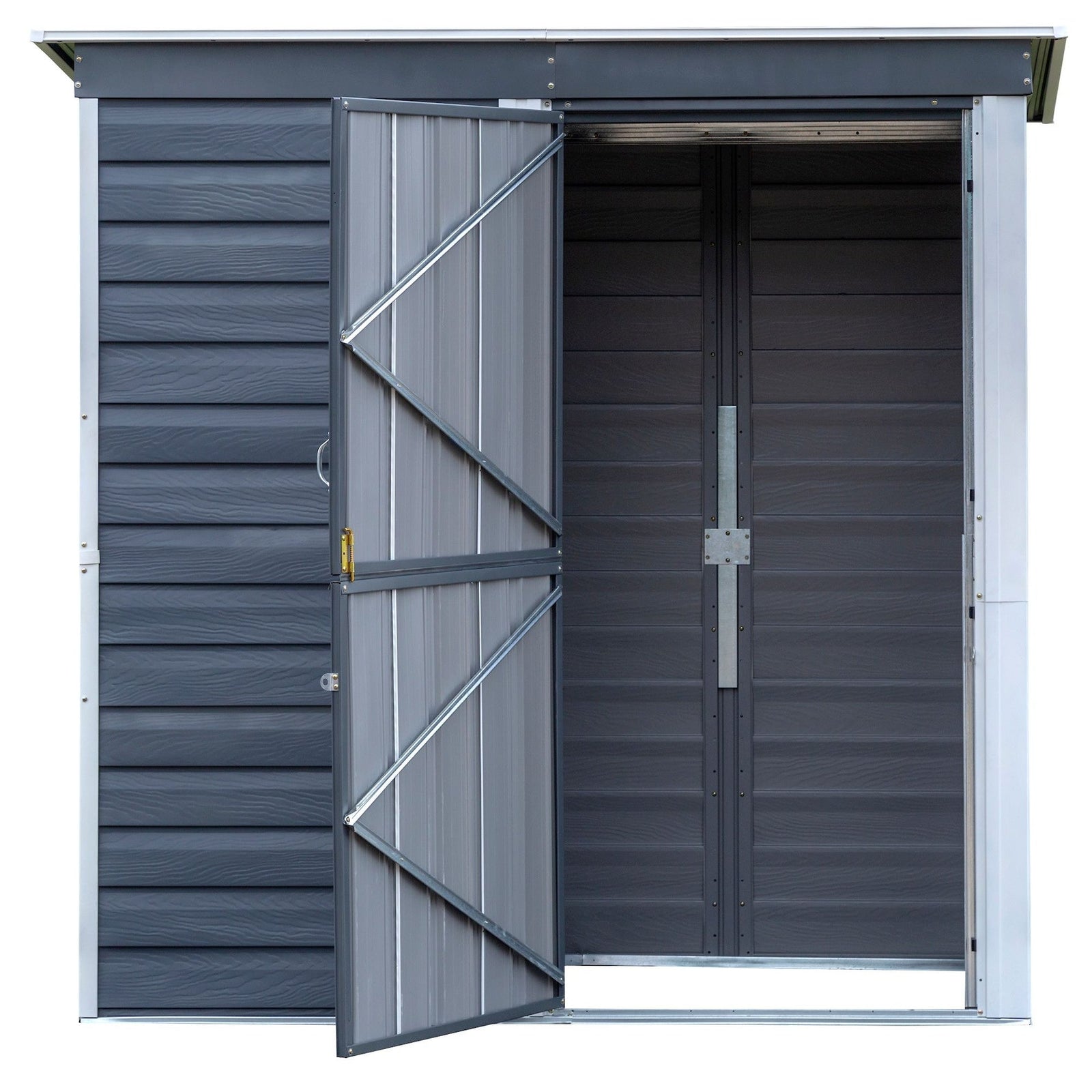 Shed-in-a-Box Steel Storage Shed, Charcoal/Cream, 6-ft x 4-ft H4Q7 - product image 7