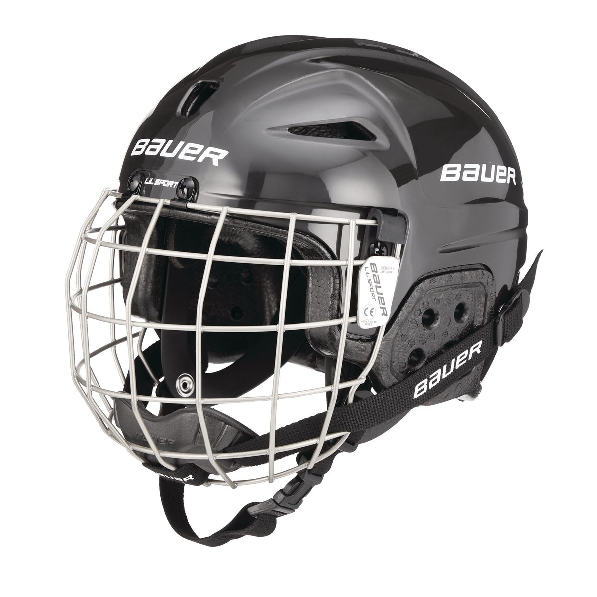 Lil' Sport Child Hockey Helmet & Cage Combo, Youth, Black C5P2 - product image 1