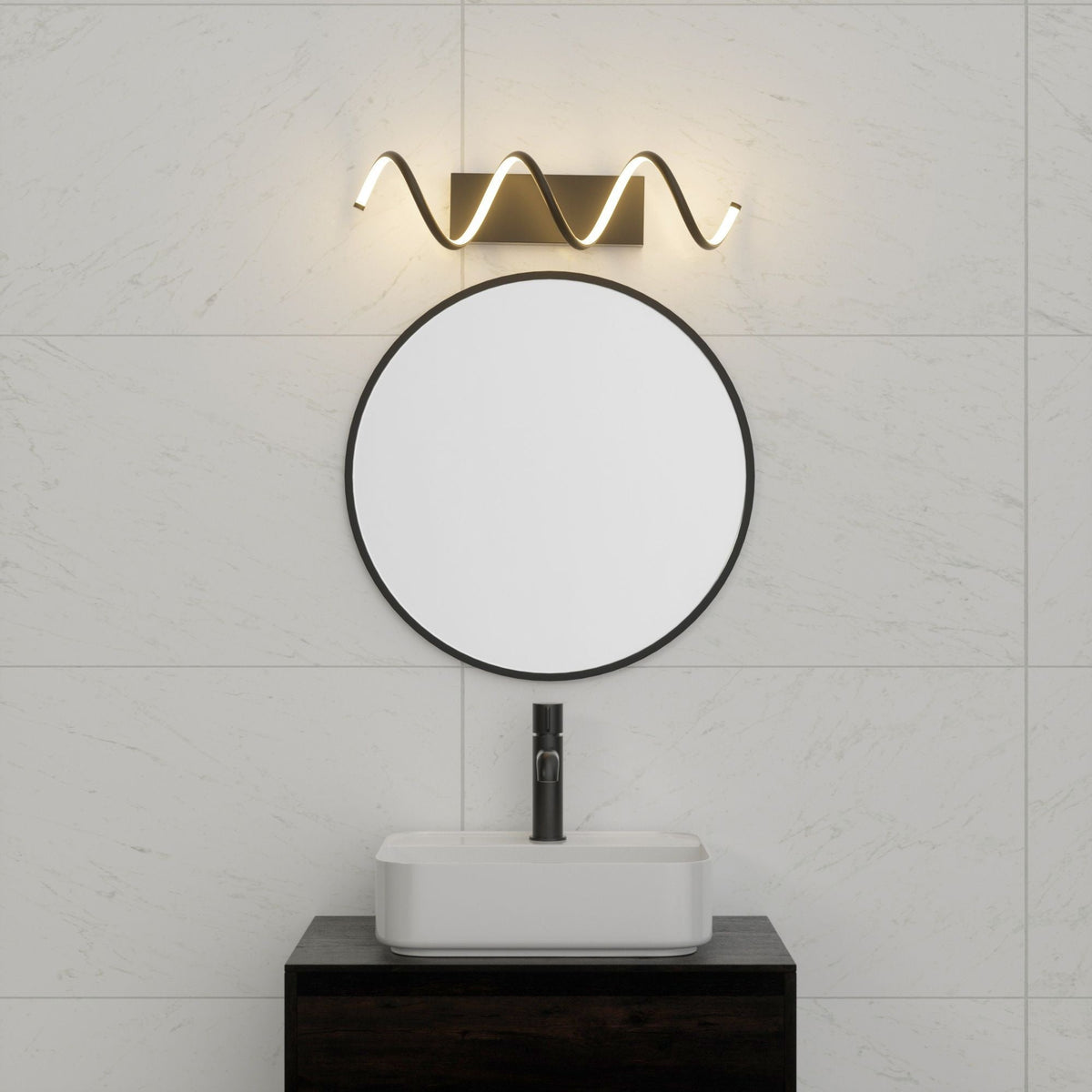 Dante 16W/3000K Matte Black Integrated LED Wall Lamp Vanity Light H4G5 - product image 2