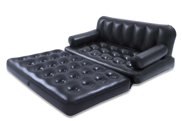 5-in-1 Inflatable Multi-Functional Sofa Air Couch, Double, Navy C4F1