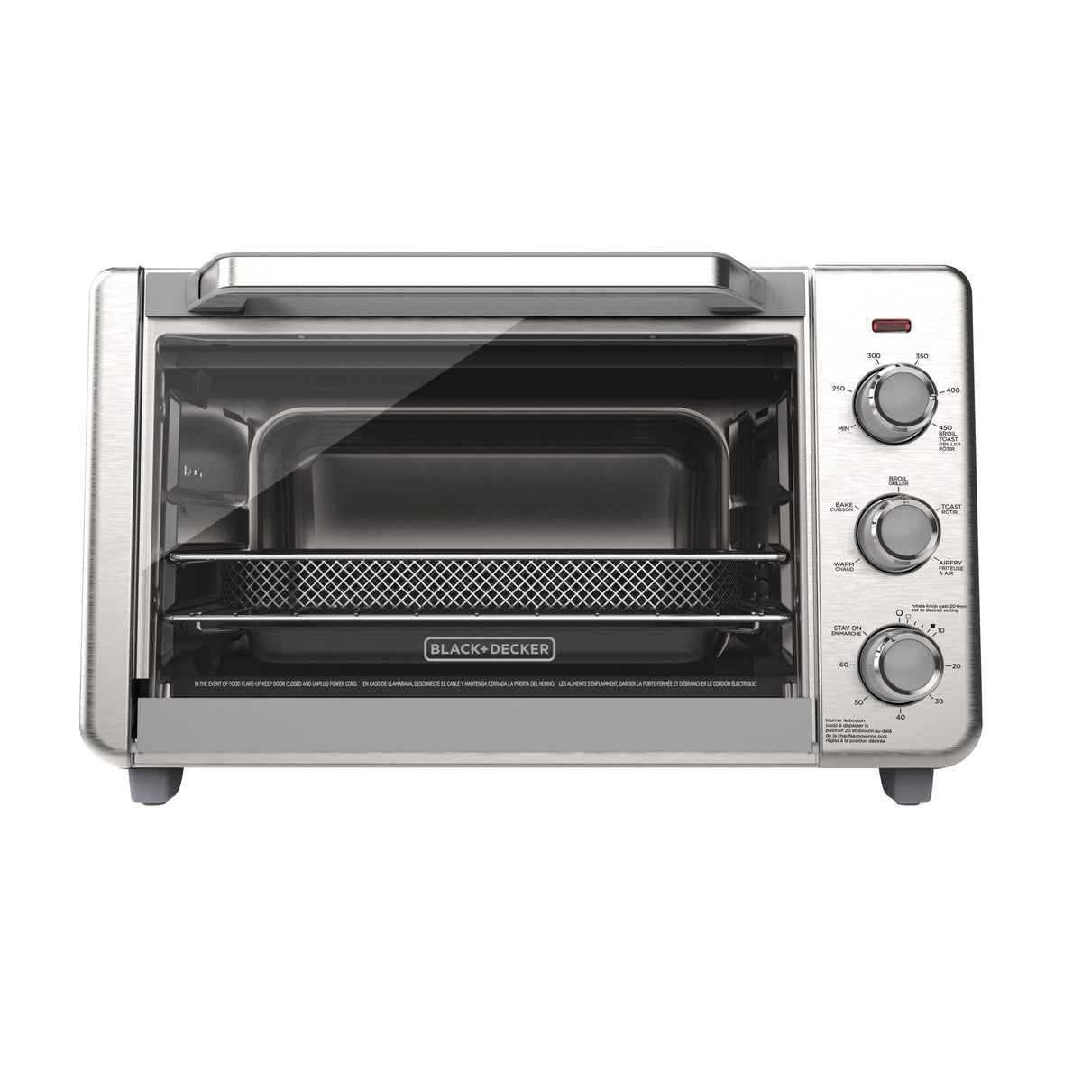 Crisp 'N bake 6-Slice Air Fryer Toaster Oven, Stainless Steel, 5 Cooking Functions C8Q9 - product image 1