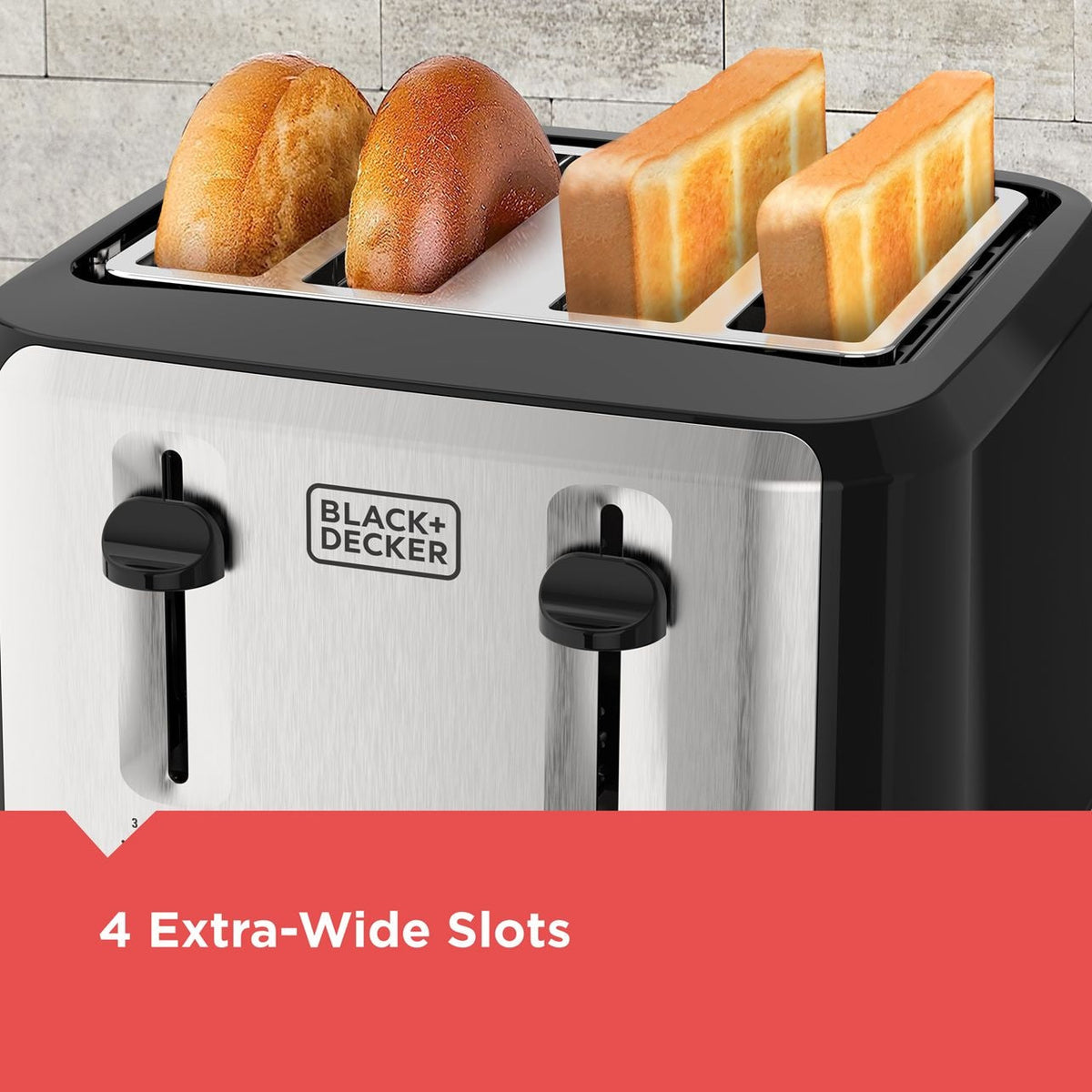 Extra Wide Slots Toaster with 7 Settings, 4-Slices H7S6 - product image 8