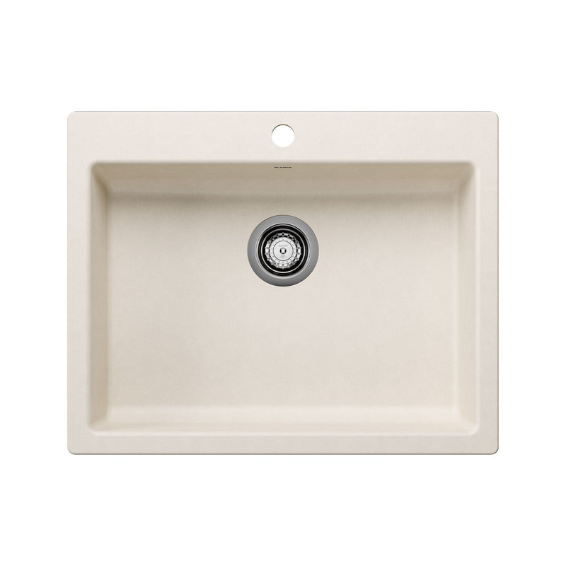 CSA Single Bowl Drop-In Kitchen Sink, Soft White, 25-in N3Y0