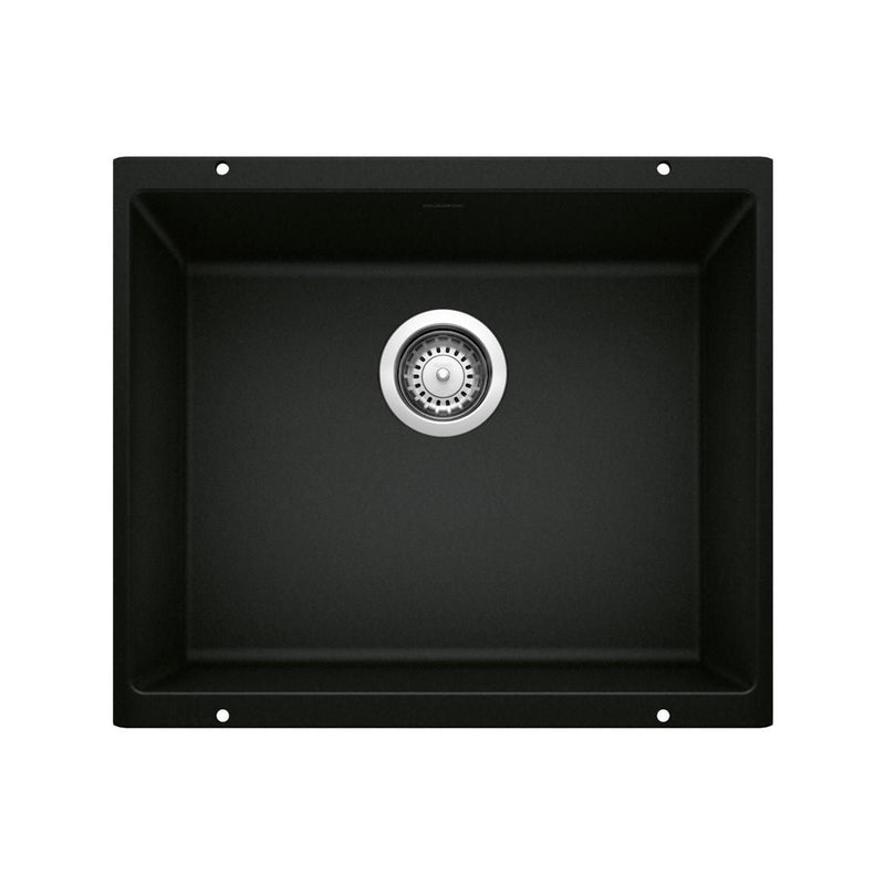 Precis SILGRANIT 21-in Single Bowl Undermount Kitchen Sink, Coal Black R1X9