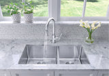 Quatrus R15 33-in 60/40 Double Bowl Undermount Stainless Steel Kitchen Sink S8R1 - product image 3