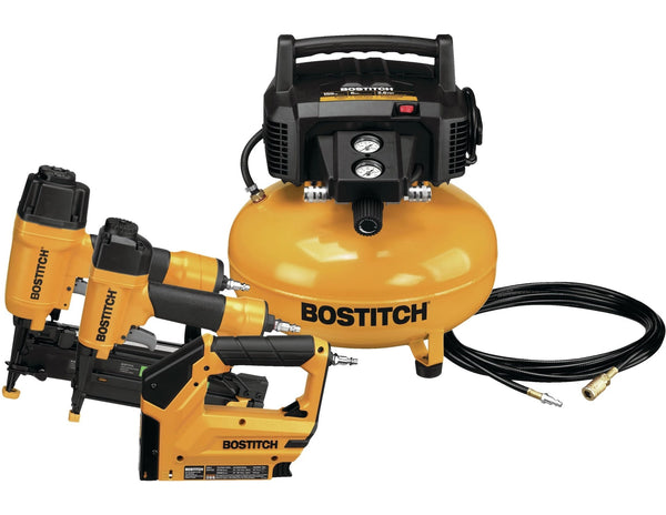 Oil-Free Portable 3-Gun & Pancake Air Compressor Combo Kit, 150-PSI H3R7
