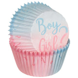 or Girl?" Baking Cups, Blue/Pink, 2-in, 75-pk, for Gender Reveal E7I3 - product image 1