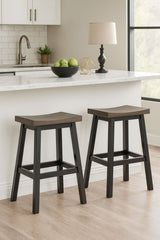 Arnold Oak/Dark Grey Counter/Bar Stool with Back Rest, 2-pc L9O8 - product image 4