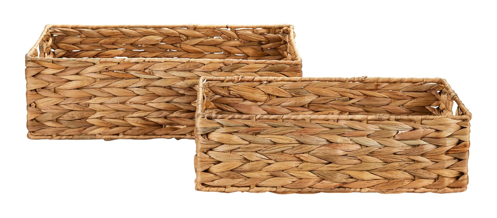 Ari Rectangle Woven Water Hyacinth Storage Basket, 2-pc S6V1 - product image 1