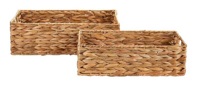 Ari Rectangle Woven Water Hyacinth Storage Basket, 2-pc W8J5