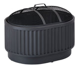 Barbeau Oval Outdoor Fluted Wood Firepit, 28-in, Black V6P4 - product image 1