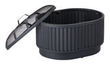 Barbeau Oval Outdoor Fluted Wood Firepit, 28-in, Black V6P4 - product image 5