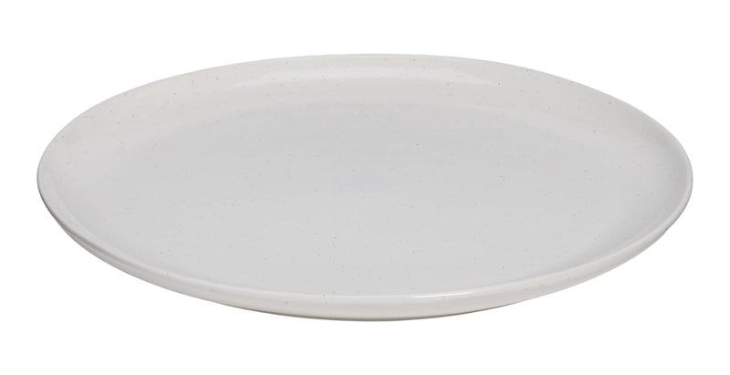 Bettina Glossy Stoneware Dinner Plate, 1-pc, White Speckle J7E3