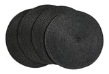 Braided Round Placemats, Black, 15-in Diameter, 4-pk G2T5 - product image 1