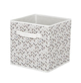 Cube Fabric Drawer Basket, White and Grey Tiled, 10.5 x 10.5 x 11-in E9Q9 - product image 1