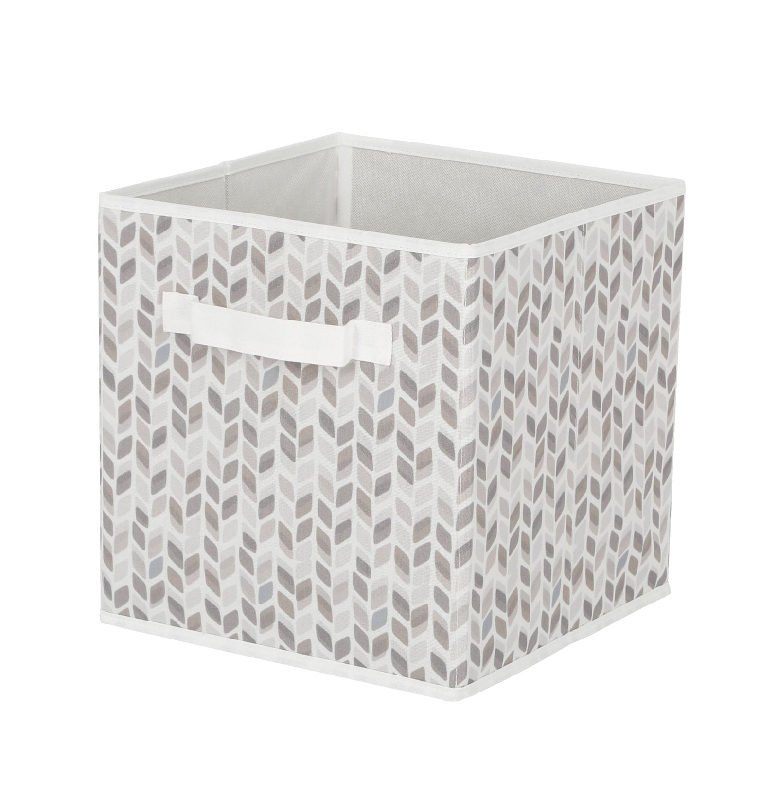 Cube Fabric Drawer Basket, White and Grey Tiled, 10.5 x 10.5 x 11-in E9Q9 - product image 1