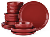 Edenhill Farmhouse Bistro Stoneware Dinnerware Set, Serves 4, 16-pc, Red B2W6 - product image 1