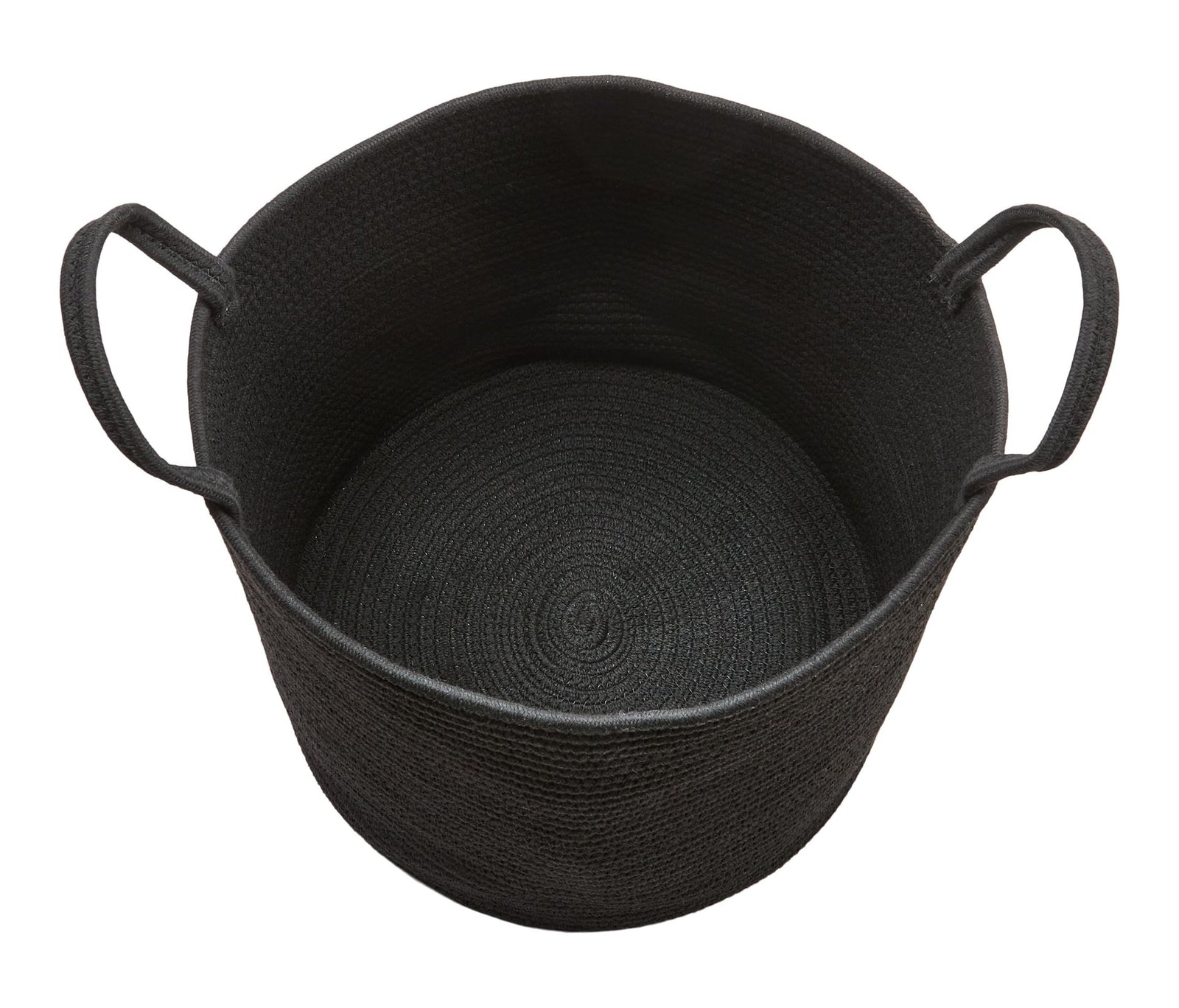Finn Woven Cotton Rope Storage Basket, Black O6M8 - product image 1